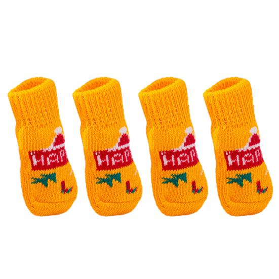 4 шт. носки для домашних животных, хорошая эластичность, сохраняют тепло, мягкая обувь для кошек и собак, носки, товары для домашних животных