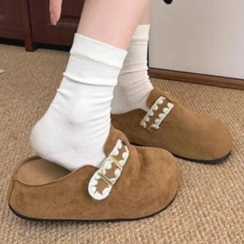 Модные весенние женские шлепанцы на платформе, балетки, мюли, туфли-слингбэки, повседневная обувь для ходьбы, новый тренд 2025, повседневные женские тапочки