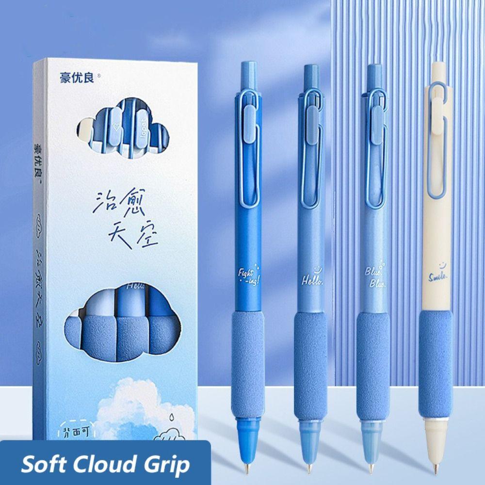 4PCS/Box 0.38MM Tip Fountain Pen Replaceable Ink Sac Gel Pen Quick-drying Neutral Pen Student Test