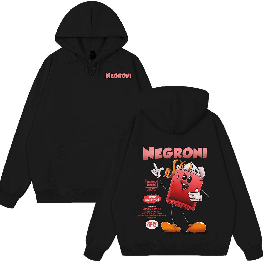 Negroni Cocktail Funny Meme Hoodies Hot Sale New Style Wears Casual Soft Cotton Tops Unisex Cartoon Humor Couple Style Clothing
