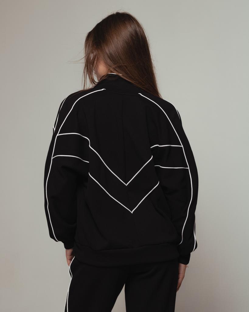 Костюм спортивный женский Samsara 1300 36 черный (кофта, штаны)