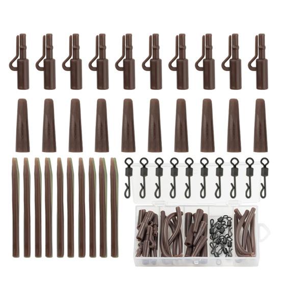 40 шт./компл. набор принадлежностей для ловли карпа с ящиком для хранения портативные металлические вертлюги мягкие трубки рукава комплект снастей для ловли карпа