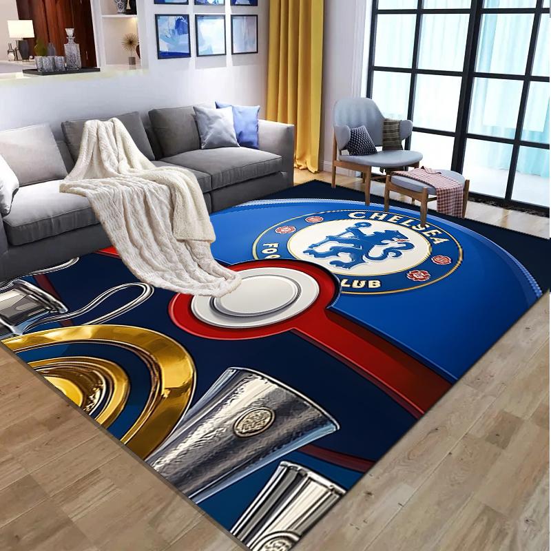 Chelsea F.C Pattern Rug, Indoor/Outdoor Mat, for Picnic, Gameroom, Bedroom, Office, Living Room, Home Decor Carpet, Birthday Gift