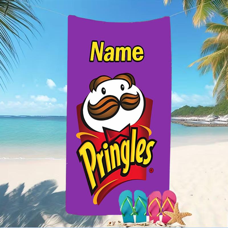 Customizable personalized beach towels Pringles themed designs.Suitable for the beach, yoga, sports;ideal as beach accessories