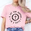A Lot Can Happen in 3 Days T Shirt, Jesus Cross Graphic Printed Tee Shirts, Casual Short Sleeve, Vintage Streetwear Fashion Top,