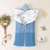 Baby sleeping bag, thickened anti-kick sleeping bag with zipper, suitable for babies aged 0-24 months.