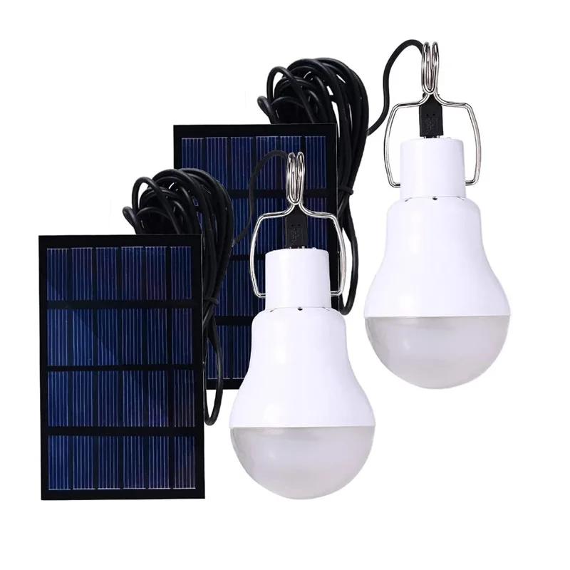 Solar Household Indoor Solar Light and Outdoor Solar Pendant Light Camping Outdoor Solar Lights One Drag Two Waterproof Lights