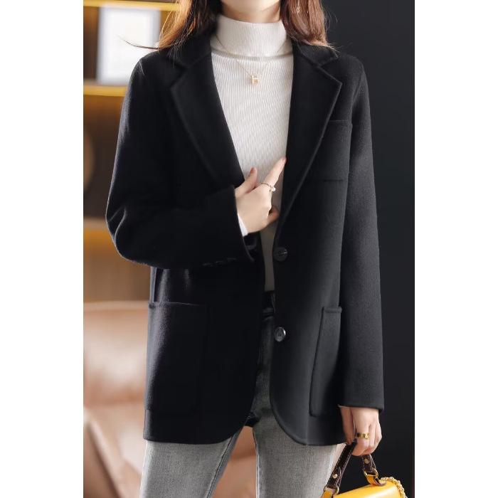 2025 Korean Slim Woolen Coat for Women - New Autumn/Winter Trend