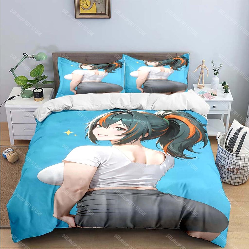 Модные Сексуальные Аниме Принт Комплекты Постельного Белья Постельные Принадлежности Комплект Пододеяльник Комплект Одеяла Комплект Постельного Белья Подарок для Взрослых