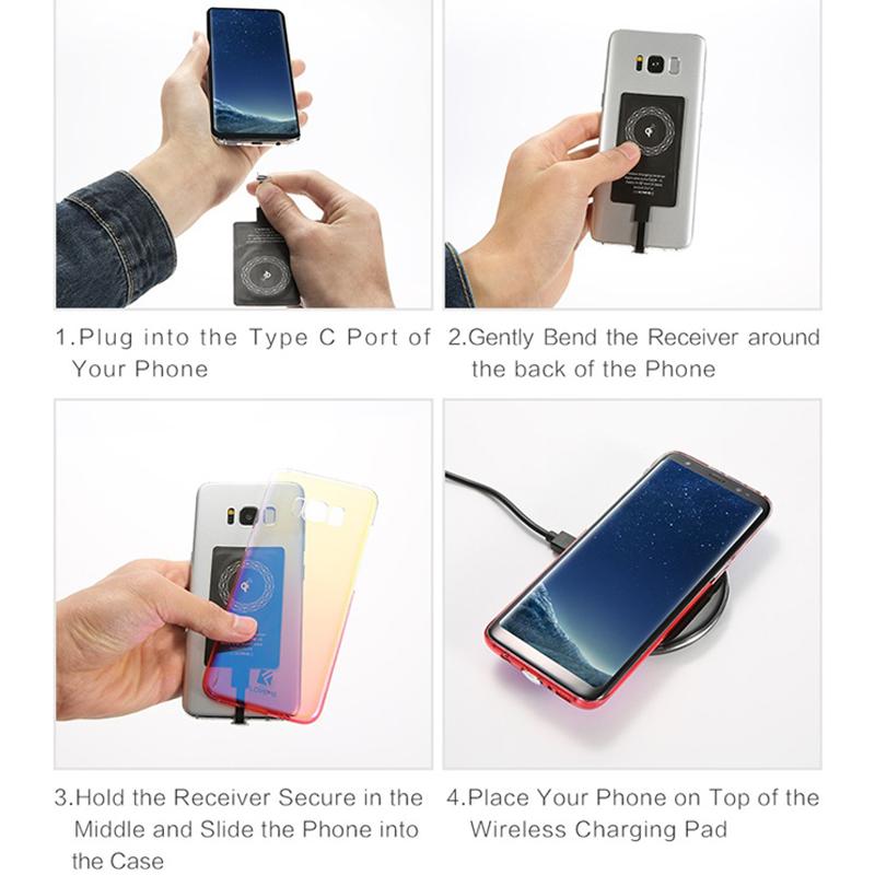 Приемник беспроводной зарядки для iPhone 6 7 Plus 5 5s Micro USB Type C Универсальное быстрое беспроводное зарядное устройство для Samsung Huawei Xiaomi