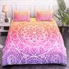 Colorful Mandala Duvet Cover Set Bohemian Style Pastel Toned Abstract Flower Design Print Bedding Set Quilt Cover Pillow Covers