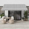 VidaXL Retractable Manual Awning with LED Anthracite White 400x350 Cm, Awning, Door Awning, Garden Awning, Awning, 3215793