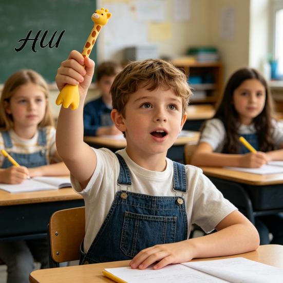 Soft Grip Pen 2pcs Giraffe Shape Gel Cute Cartoon Animal Smooth Writing Creative Pedestal Design for School Students Party Office