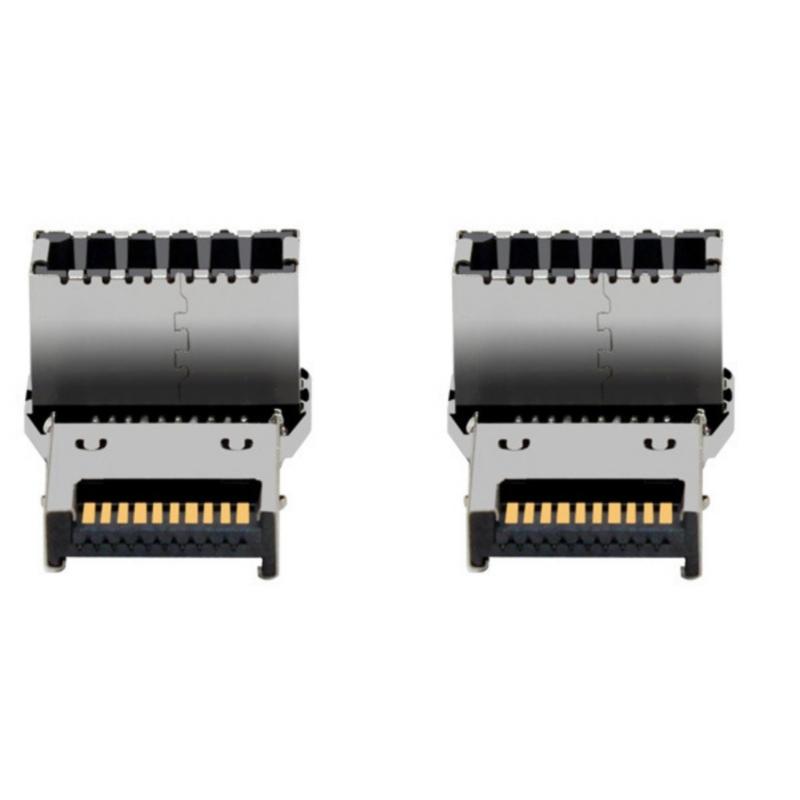 90 Degree Angled USB 3.2 Type E Internal Connectors Male And Female Port Adapter 20Gbps Transmission Motherboards Front Panel Installation