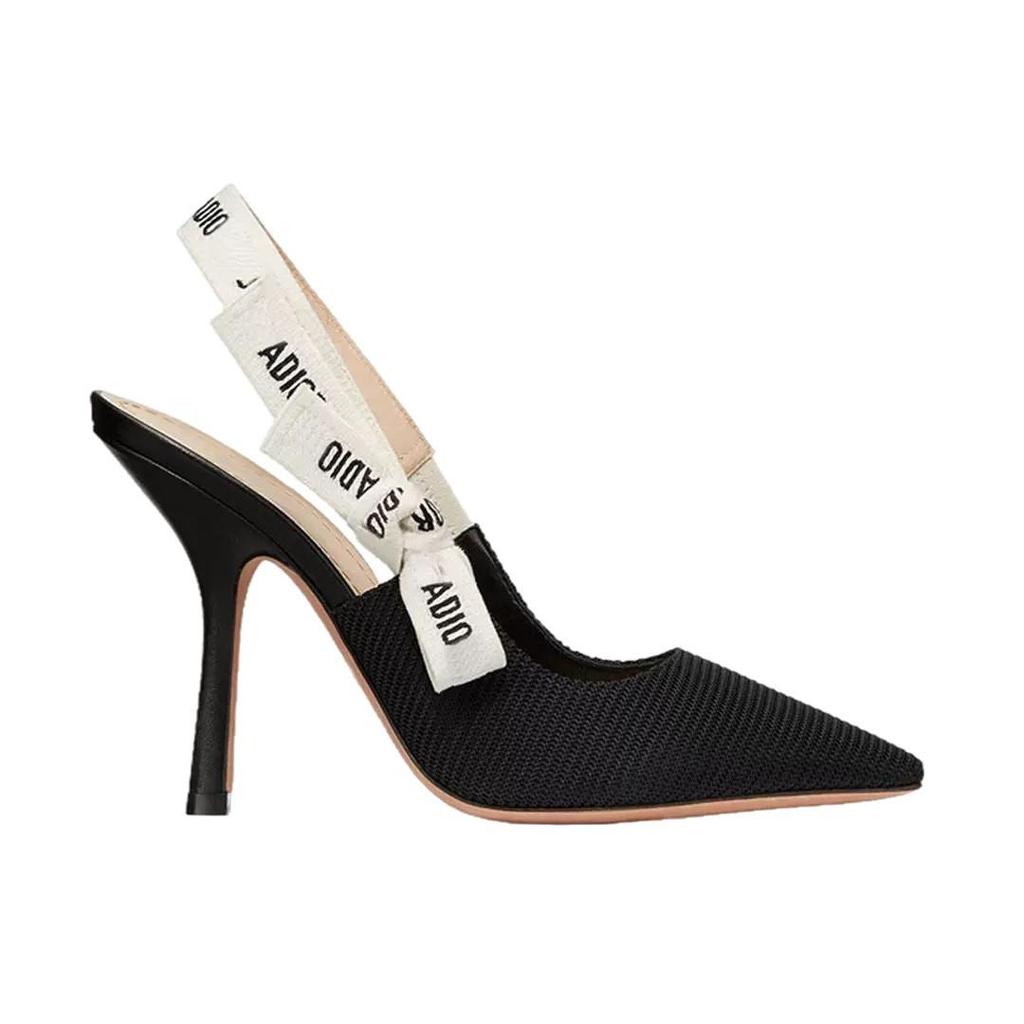 Женские вязаные полосатые сандалии D Brand на kitten heel с бантом