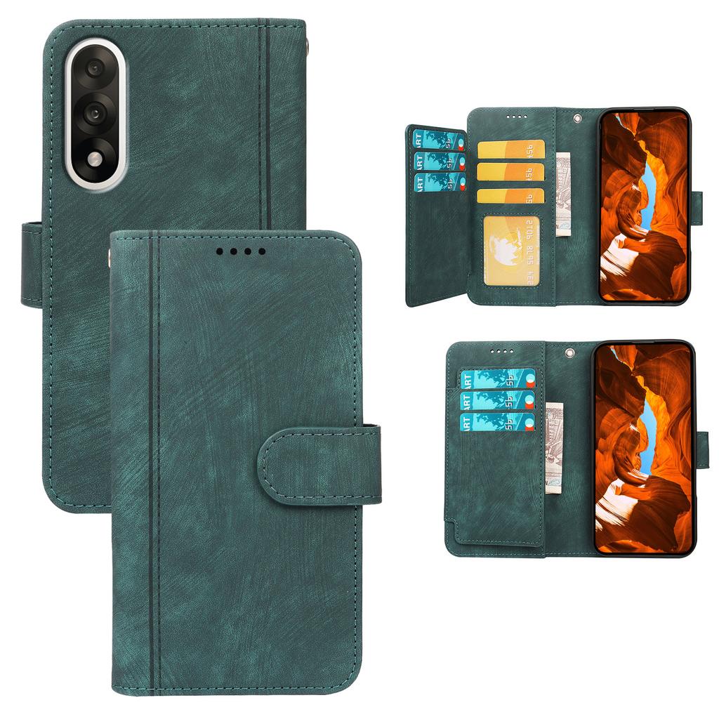 For OnePlus Ace 5 Ultra 5G/Nord 5 5G Leather Case Line Pattern Wallet Phone Cover with 9 Card Slots