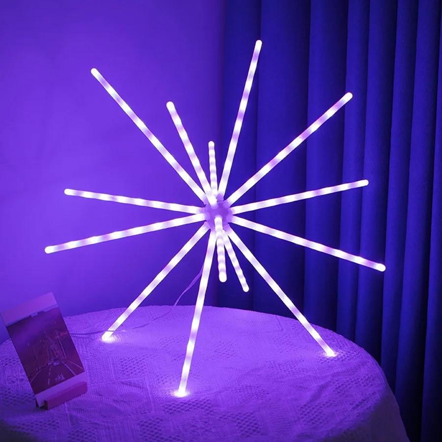 RGB Outdoor Garden Firework Light Outdoor Starburst Light Strobe Windmill Lamp Christmas Garland Hanging Star Sphere Light