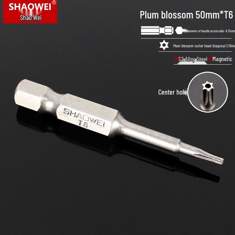 Магнитная 50-мм отвертка-звездочка и набор шестигранных бит для электродрелей