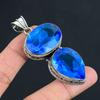 Blue Topaz Gemstone Pendant Solid 925 Sterling Silver Pendant Jewelry Gift For Unisex