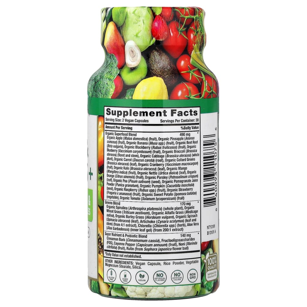 Natures Truth Daily Fruits & Vegetables+ Veggie Capsules 60 Count