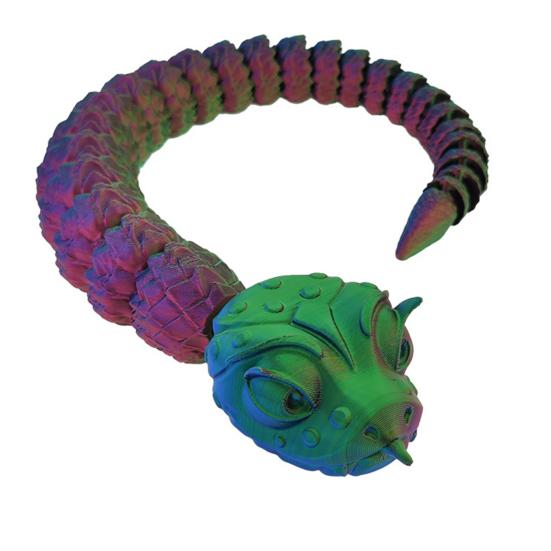 Игрушка змея, напечатанная на 3D-принтере, шарнирное украшение в виде змеи, гибкая игрушка-змея, украшение в виде животного для снятия стресса, подарок для взрослых