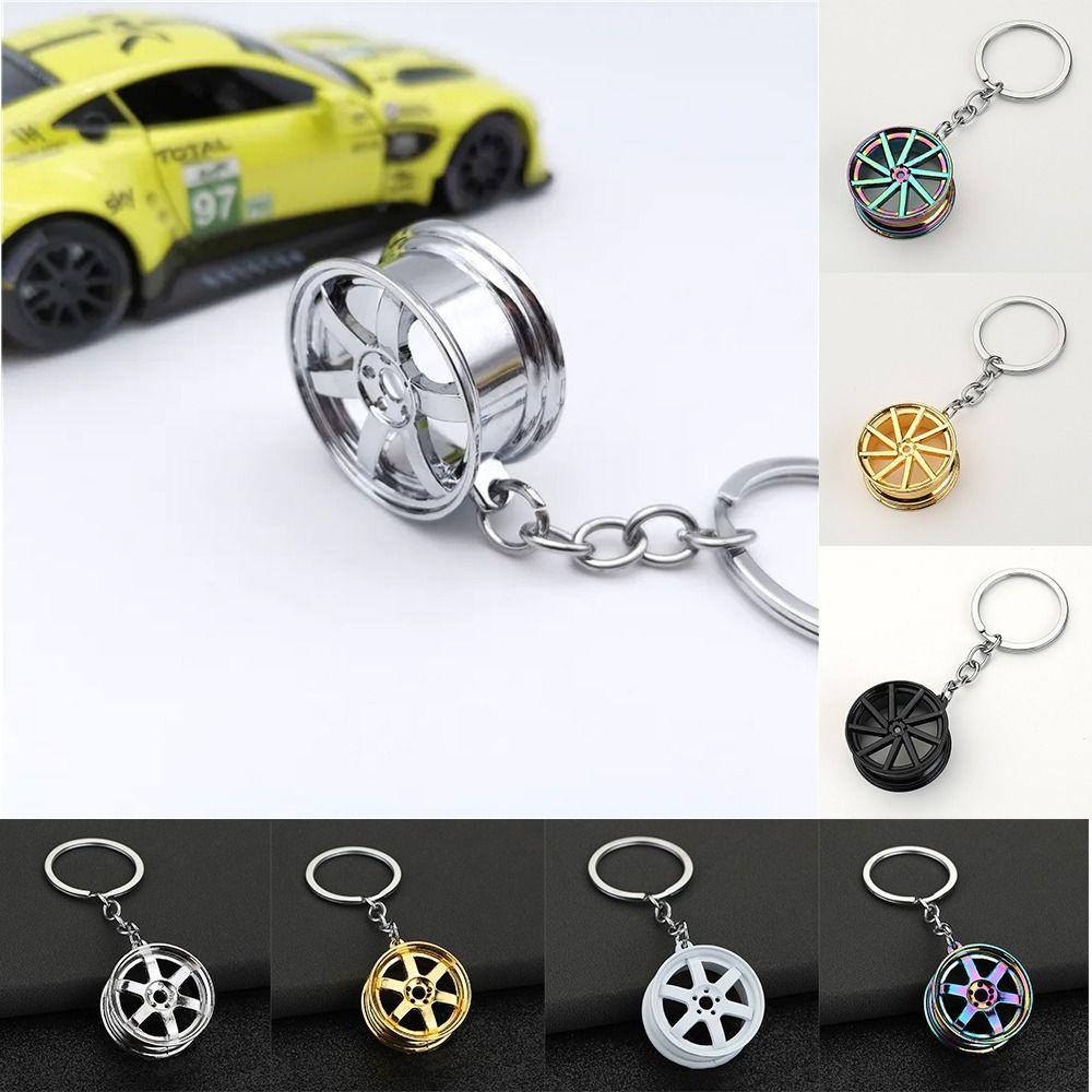 Wheel Hub Car Wheel Keychain Zinc Zinc Alloy Tire Rim Key Holder Unique Auto Parts