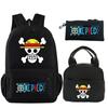 3Pcs/set Anime One Piece Printed Backpack Bookbag with Lunch Bag Pencil Case Teenager Children Girl Boy Schoolbag Rucksack