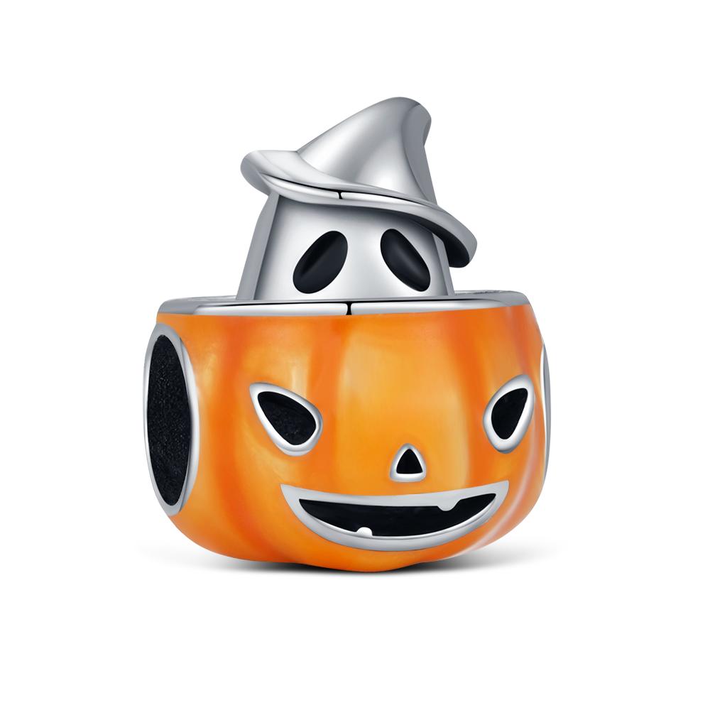 925 Silver Halloween Charm Ghost Pumpkin Charms Jewelry Making For Women Men DIY Bracelet Halloween Party Jewelry Gift