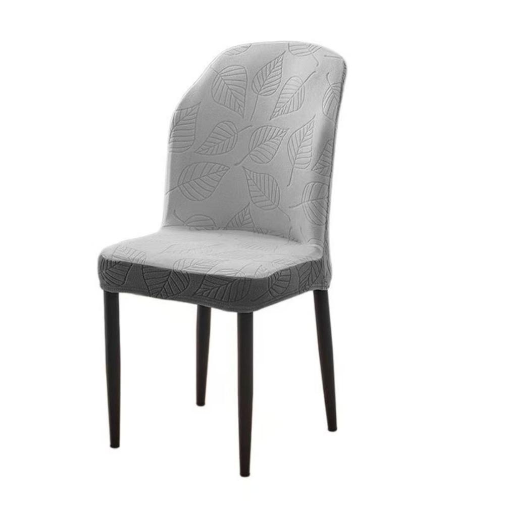 Universal Curved Chair Cover Jacquard Leaf Stool Cover Protector Dining Seat Covers For Home Decor