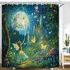 Водонепроницаемая шторка для душа с защитой от плесени «Зачарованный сказочный замок» - Дизайн «Волшебный лес» для создания фэнтезийного декора ванной комнаты