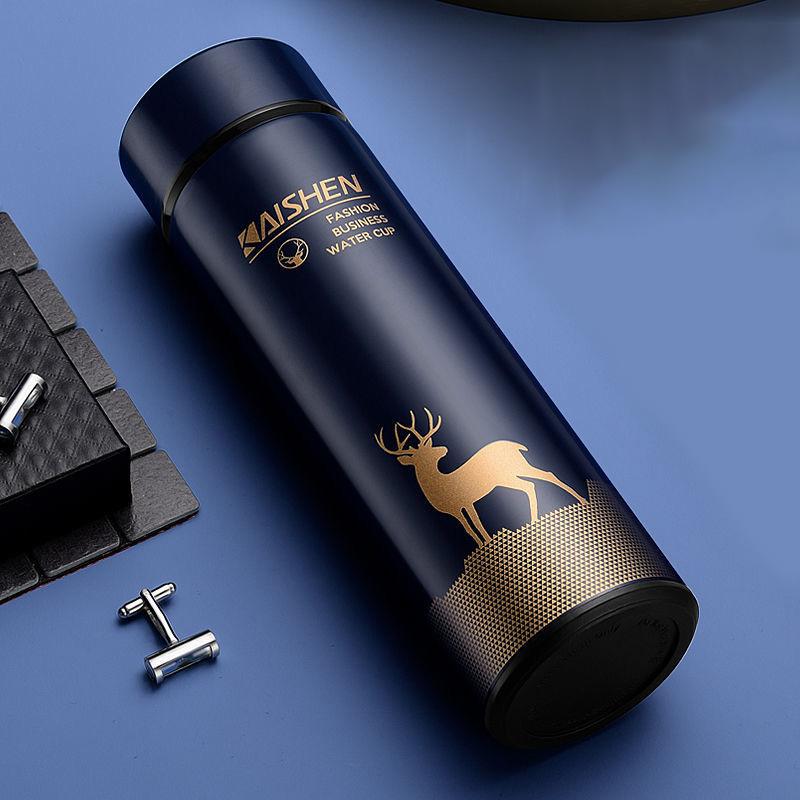 Термос Lucky Deer с принтом из нержавеющей стали 304, бутылка для воды для кофе, чая, 500 мл, домашняя чашка для спорта на открытом воздухе, чашка для воды