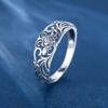 Ретро 925 стерлингового серебра цветочное полое кольцо для женщин модный бутик ювелирных изделий подарок на вечеринку