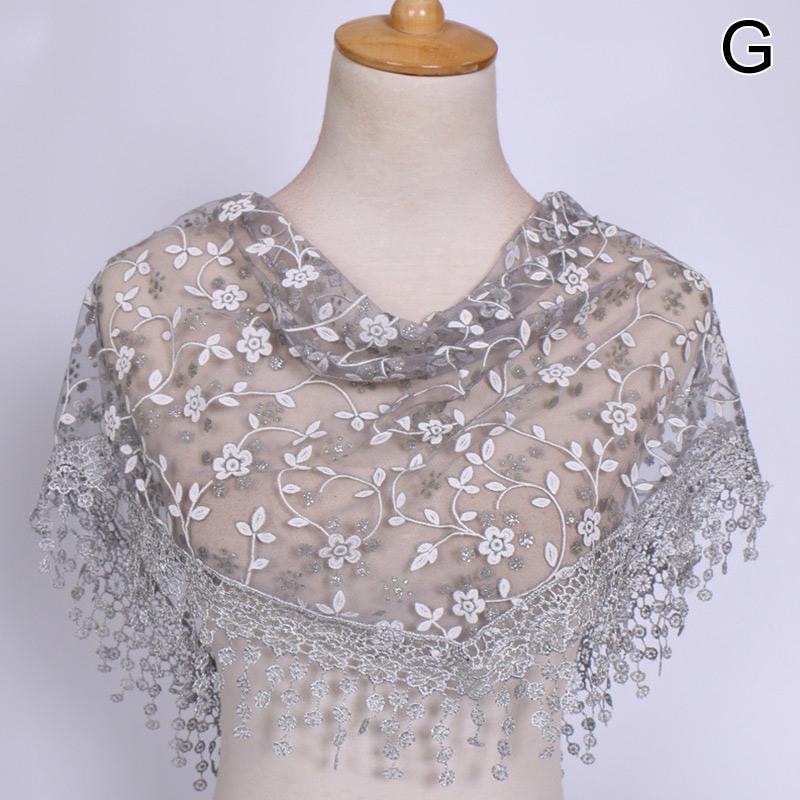 Women's Scarves Tassel Floral Lace Scarf Summer Clothing Accessories Fashion Shawl