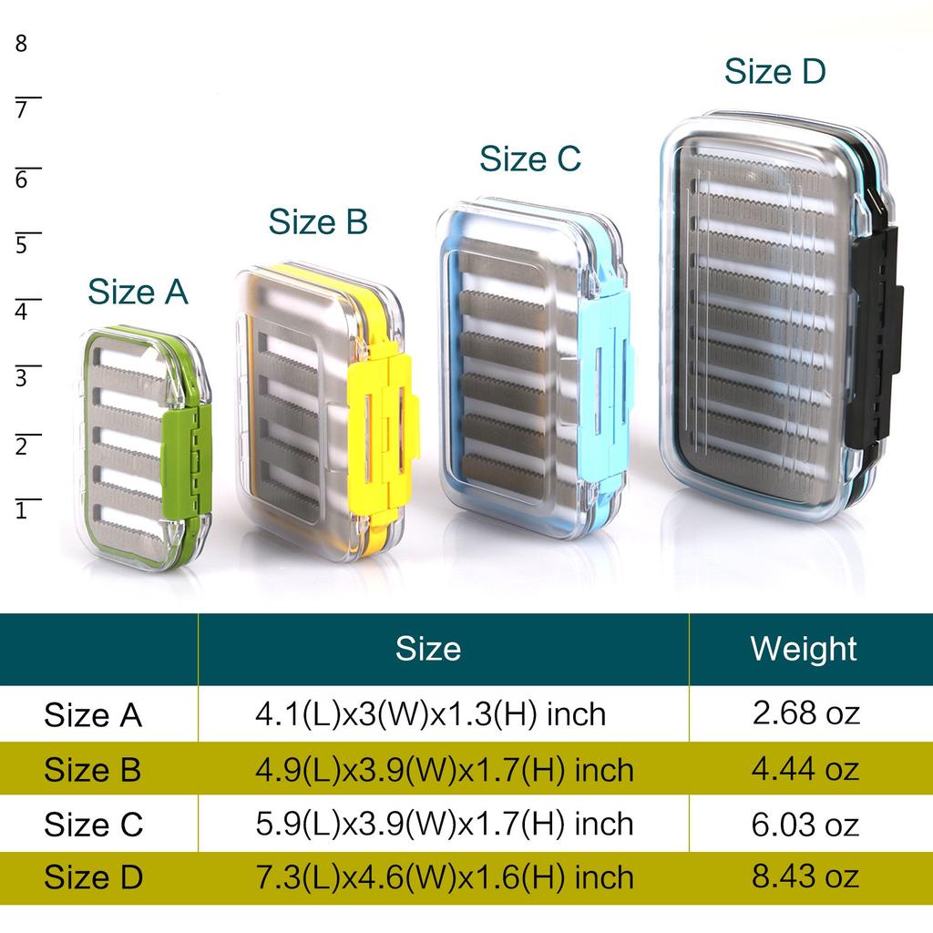 M MAXIMUMCATCH Maxcatch водонепроницаемый ящик для нахлыста с двойной прозрачной крышкой размер коробки для нахлыста (ДС Черный, Д)