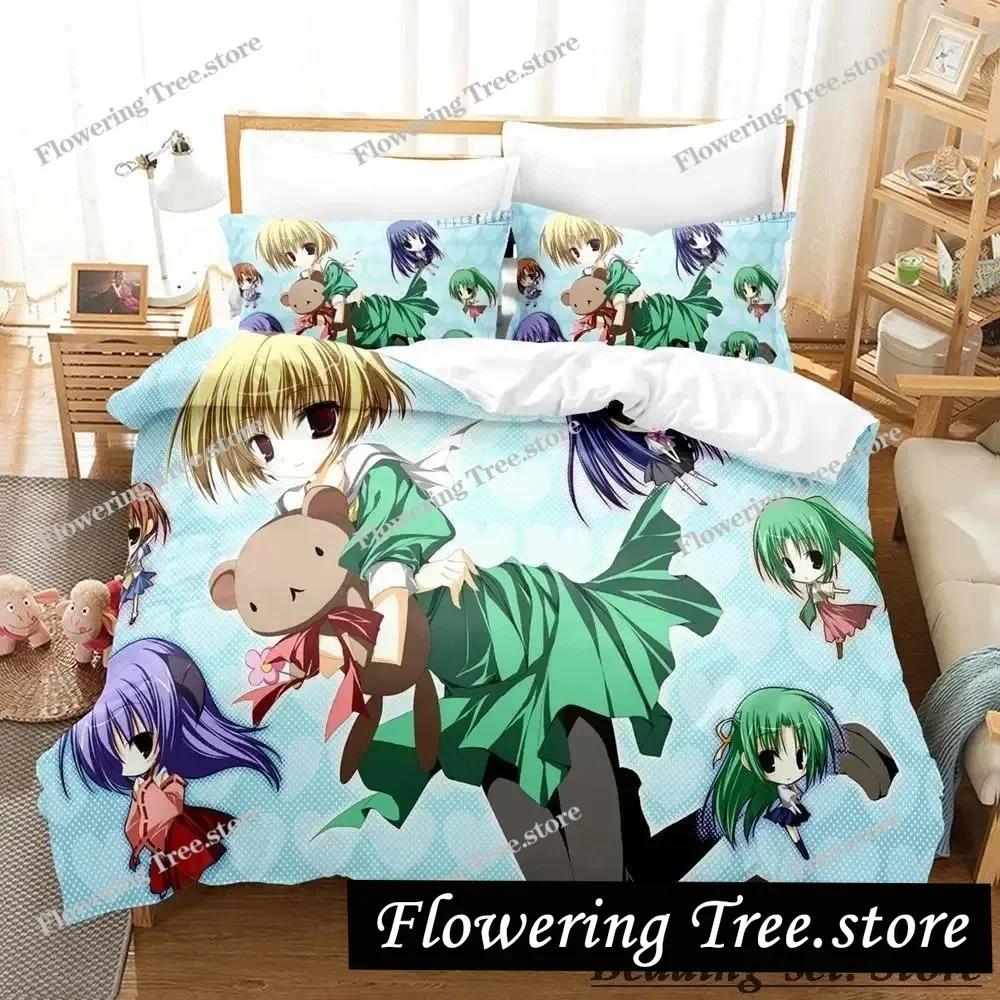 Higurashi когда плачут Постельный набор Односпальный Полуторный Двуспальный Квинсайз Кингсайз Набор для кровати Взрослый Детский Спальня Комплекты пододеяльников Аниме