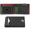 Мужской RFID противоугонный кошелек бифолд из кожи с карбоновым волокном