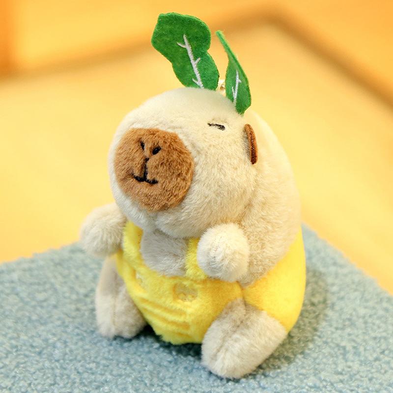 Capybara Plush Keychain Cute Bag Pendant Creative Fluffy Animals Keyring Kawaii Stuffed Doll Keychains Birthday Gift