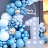73cm Giant Figure Balloon Filling Box with Lights 1st Birthday Balloon Number 18 30 50 60 Balloon Frame Wedding Decor BabyShower