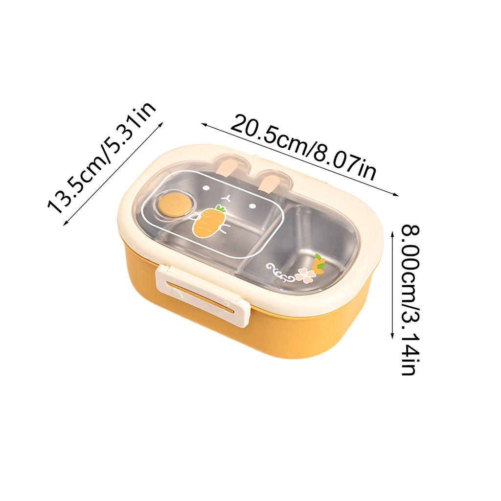 Коробка для бенто с разделителями, удобная для переноски, контейнер для хранения ланча, симпатичный и практичный контейнер для еды для школы и использования на открытом воздухе