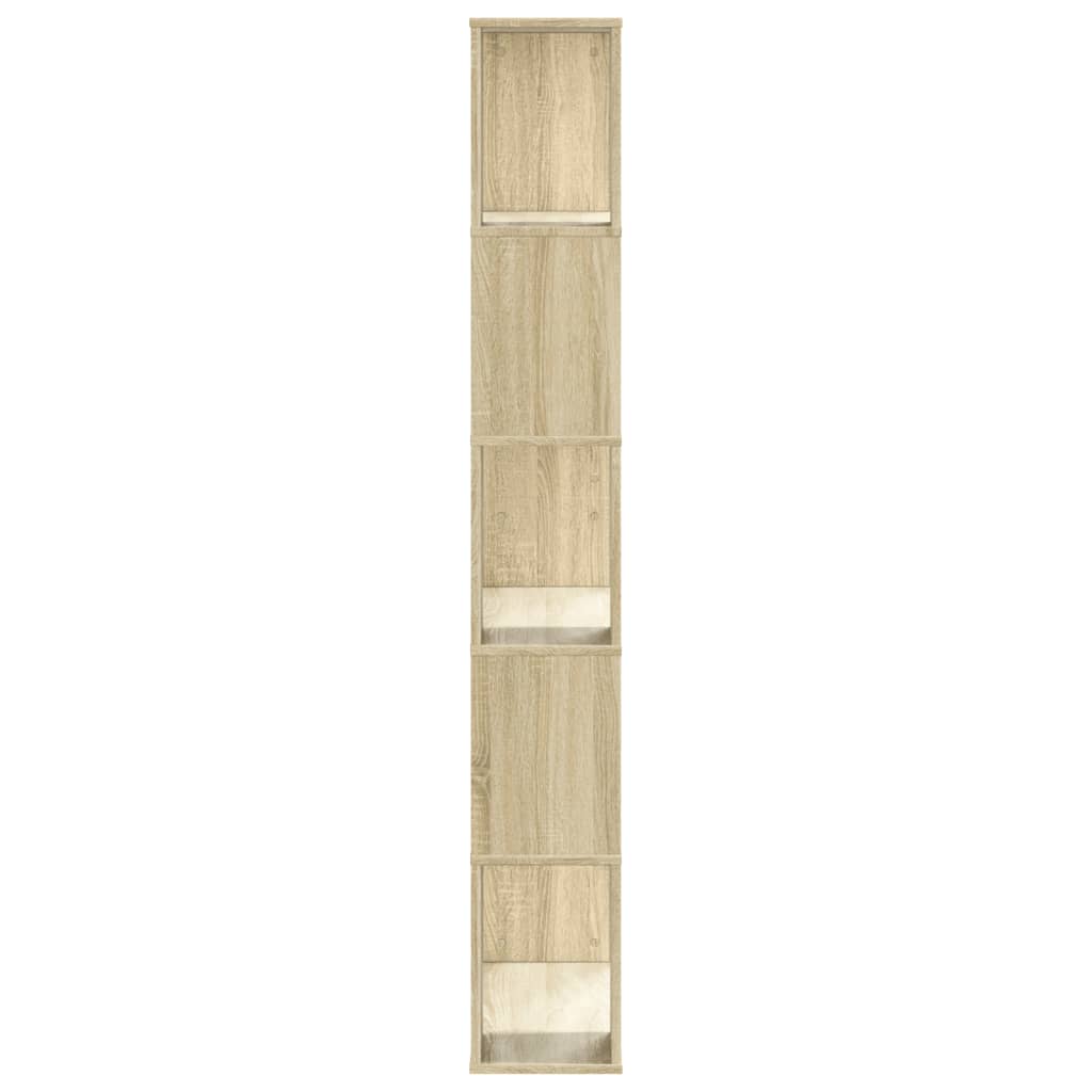 Bookshelf 5 Shelves Sonoma Oak Finish 80.5 x 23.5 x 162.5 cm Particleboard