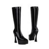 Женские сапоги до колена, женские высокие сапоги на платформе и шпильке, туфли на молнии