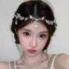 Leaves Shape Forehead Chain Rhinestone Forehead Ornaments Sweet Bride Tiara Wedding