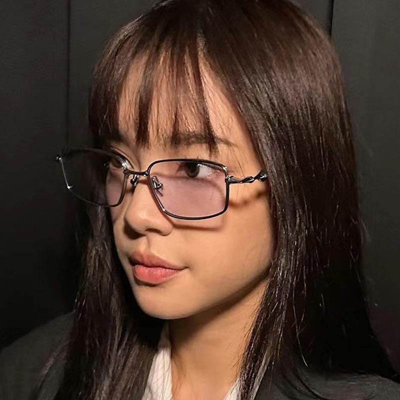 Солнцезащитные очки в корейском стиле для женщин, квадратной формы, с оправой из сплава, солнцезащитные очки для мужчин, крутые, стильные, для путешествий, женские солнцезащитные очки