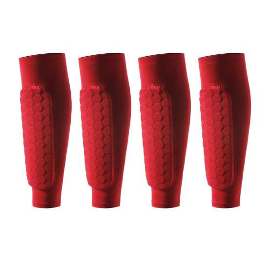 2 пары футбольных щитков для детей, молодежи, взрослых, компрессионный рукав для голени с сотовыми накладками, защитное снаряжение для футбола, бейсбола, бокса