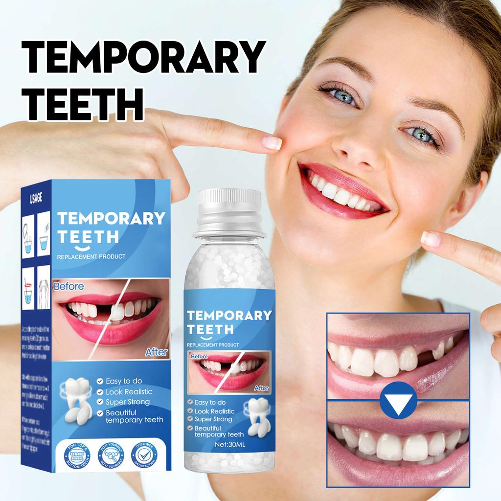 Набор временных зубов, зубы и промежутки, накладные зубы, твердый клей, клей для протезов, отбеливание зубов, инструмент для красоты зубов, 30 мл