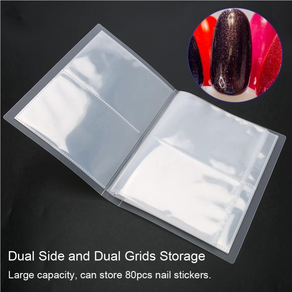 20 Pages 80 Slots Clear Nail Sticker Album Photo Storage Book For Family Anniversaries