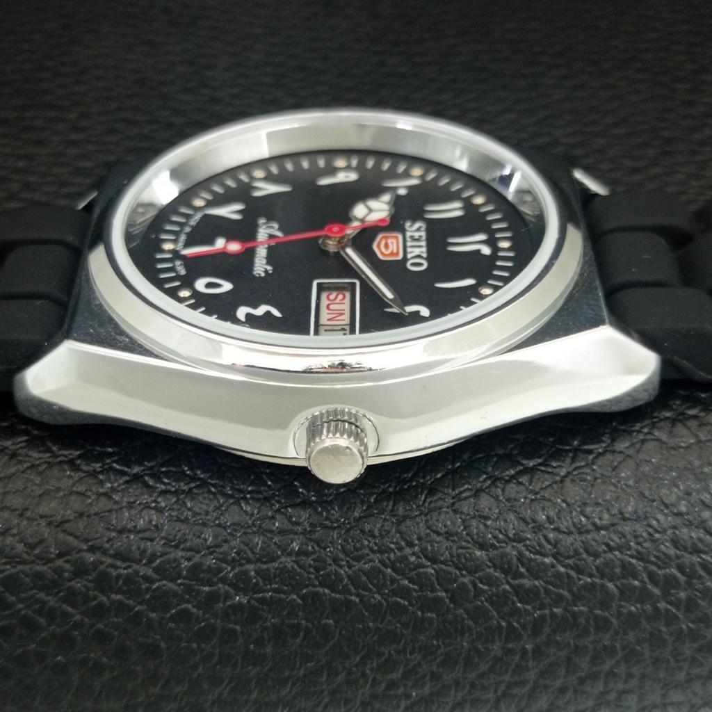 ВИНТАЖНЫЕ ОТРЕМОНТИРОВАННЫЕ МУЖСКИЕ ЧАСЫ SEIKO 5 AUTOMATIC 6309A ЯПОНИЯ ЧЕРНЫЕ a442616-1
