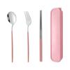Stainless Steel 3-piece Cutlery Set Featuring Chopsticks, Fork, and Spoon, with Case. Portable and Hygienic, Perfect for Students and Adults, Perfect
