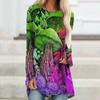 Summer Women's T-shirts Mushroom 3d Print Long Sleeve T-shirt Women Fashion Tshirts Long Oversized T Shirt Tunics Flower Plants