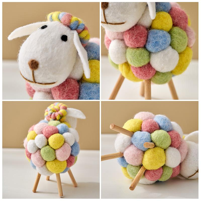 Creative Nordic Colorful Sheep Figurine - Cozy Home Decor for Living Room, Desktop, TV Cabinet, Perfect Gift for Home Living